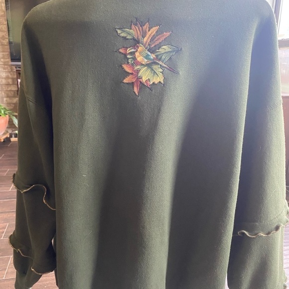 Fleece Vintage rare army green button down jacketSz is oversized XL UKN brand - Picture 7 of 14